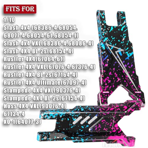 RC Aluminum Suspension A-Arms Upgrades Part for 1/10 Slash Rustler Stampede 4X4 VXL BL-2s,Hoss 4WD VXL,XO-1,Alloy Front Rear RC Suspension Arms Hops up,Colour - color: Colour - (Suspension Arms)