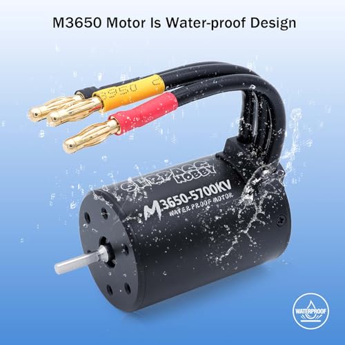 SurpassHobby 3650 5700KV Brushless Motor High Speed Waterproof Shaft 3.17mm Motor and for 1/0 Remote Control Cars Trucks Off-Road Vehicle - size: 5700KV, style: 3650 motor