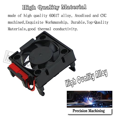 VXL-3s ESC Motor Cooling Fan Upgrades Part for 1/10 Slash/Rustler/Stampede VXL 4X4 2WD, High Velocity Fan Heatsink Hops Up,Replace #3340,Black - color: Black/for 2wd4wd