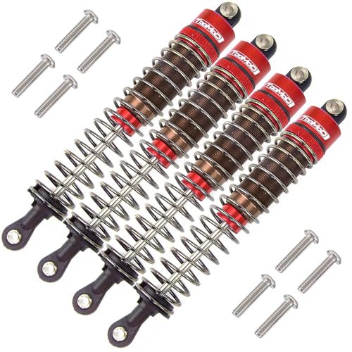 90MM Oil Shock Absorbers Upgrade Compatible with 1/10 RC Crawlers | Fits Tamiya ClodBuster / Bullhead / TRX4 / Axial / D90 - Oil Damper Upgrade - Red - color: Red
