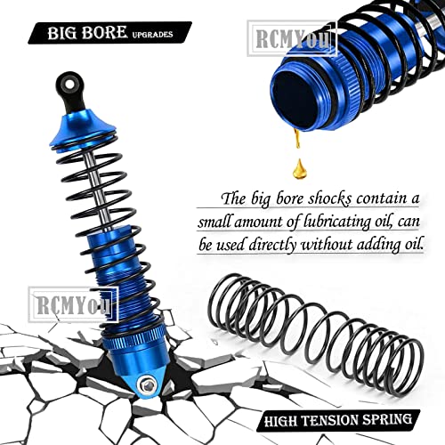 RC Shocks Absorber Upgrades Part for 1/10 Lasernut U4, Tenacity DB Pro,TENACITY TT Pro 4WD SCT,4PCS Aluminum Front Rear Big Bore RC Shocks Damper,90mm 100mm Metal Hop Ups,#LOS233011,Navy Blue - color: Navy Blue - 4pcs