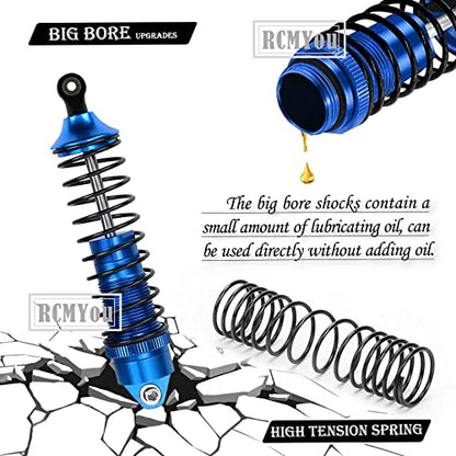 RC Shocks Absorber Upgrades Part for 1/10 Lasernut U4, Tenacity DB Pro,TENACITY TT Pro 4WD SCT,4PCS Aluminum Front Rear Big Bore RC Shocks Damper,90mm 100mm Metal Hop Ups,#LOS233011,Navy Blue - color: Navy Blue - 4pcs