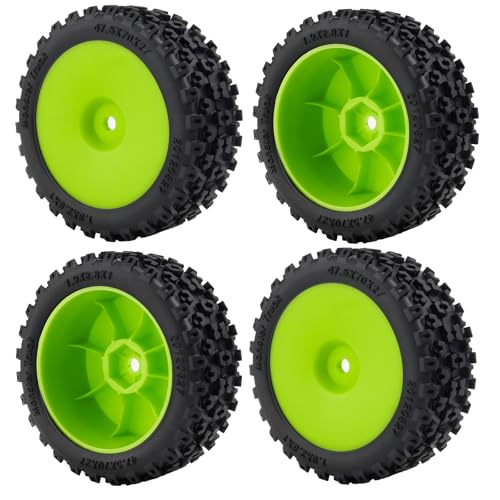 1/18 RC Car Wheel Rims Tires Upgrades for 1/18 ARRMA Typhon Grom 4PCS - color: Red