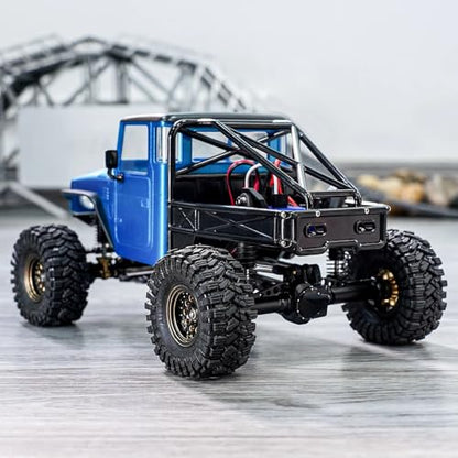 for TRX4M for Defender for Bronco 1/18 RC Crawler Car Upgrades Parts IR40 Hard Body Shell with Cage RC Car Parts(Blue 2) - color: Blue 2