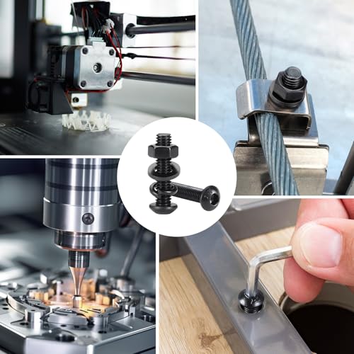 1120PCS M3 Bolt Assortment Kit, Hex Socket Button Head Screws Nuts Bolts Washer Assortment Kit 10.9 Grade Alloy Steel Black Oxide M3 x 6/8/10/12/16/20/25/30mm - size: M3 1120PCS Button Black