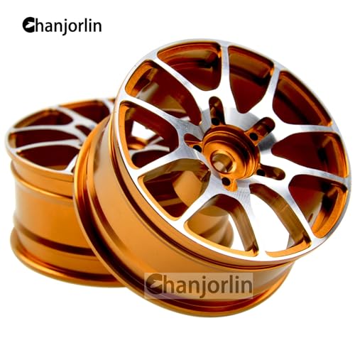 1/10 RC On Road Drift Wheels Rims Hex 12mm Metal Rally Racing Hubs for 1:10 Scale Touring Street Car Tires Tyres Tamiya TT01 TT02 HSP 2S 3S Brushless HPI KYOSHO XV02 XV01 4PCS (Glod) - color: Glod