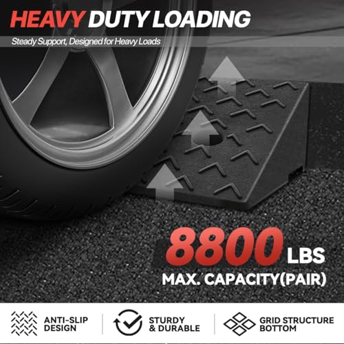 Rubber Curb Ramp 4.3" Rise Height, Arrow Patterned Sidewalk Curb Ramp for Forklift Truck Bus Car SUV, Driveway Curb Ramps for Low Profile Car, Threshold Bridge Ramp for Warehouse Garage - size: 4.3" Rise Arrow