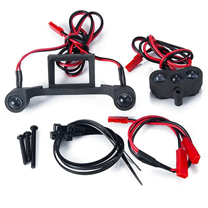 1/10 RC Car Led Light Kit Headlights Taillights Front/Rear Lamp Upgrades for TRX Rustler 4×4 VXL XL-5 Truck Car