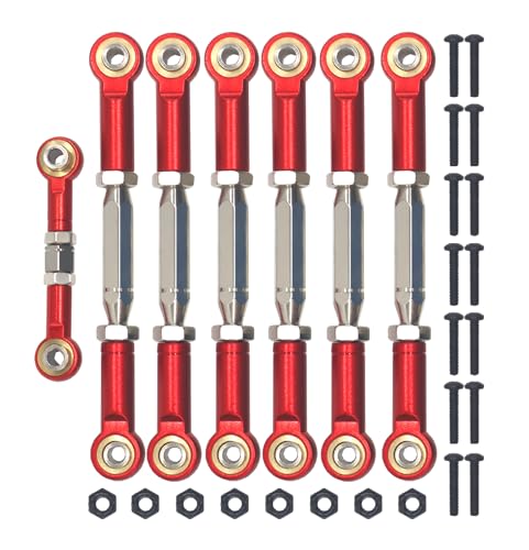 Aluminum Alloy RC Turnbuckles Camber Links Upgrade Parts Fits for Traxxas 1/10 RC Slash 4x4/2WD/Hoss 4X4 VXL/2WD/Rustler 4X4 VXL/2WD/Stampede 2WD (Red) - color: Red