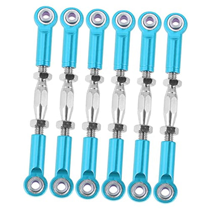 6pcs Aluminum Turnbuckle Rods for Rc Epxhsp Racing Trucks and Buggies Linkage Upgrade Parts - color: Blue