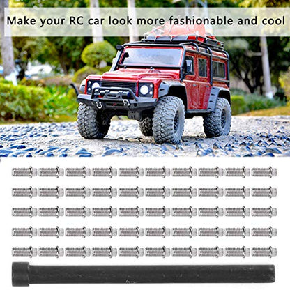 VGEBY RC Car Screw 50Pcs RC Car Wheel Rims Hub Screws Stainless Steel Screws for 1/10 RC Crawler Car - size: M3