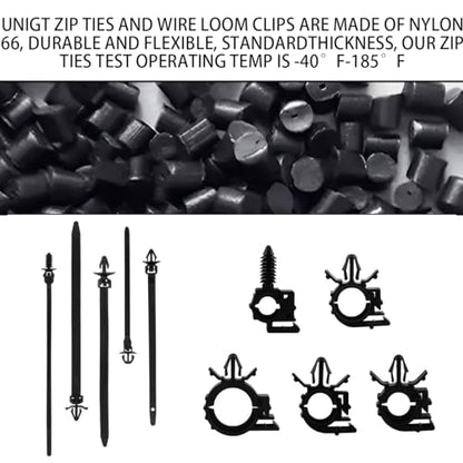 BELOMI Car Wire Loom Clips, Automotive Push Mount Cable Zip Tie, 150 Pcs Auto Wire Loom Routing Clip Assortment, Wiring Harness Clip and Fastener, Replacement Parts for Cars Boat Trailer