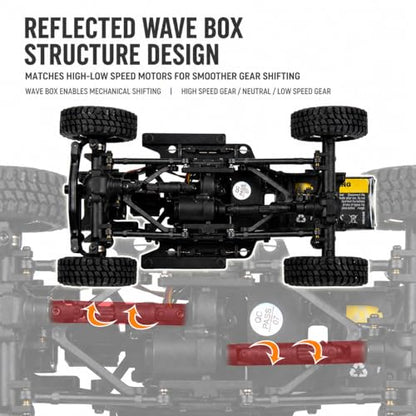 UDIRC UCX2404PRO 1/24 Scale Brushless Trail Truck, 4WD Off-Road rc Crawler | 2-Speed Transmission, Full LED Lights, Hydraulic Shocks, Breakaway Tank Turn, RTR for Adults - color: Red