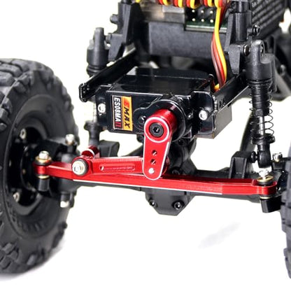 OGRC 12g EMAX Steering Servo Upgrades for Axial SCX24 1/24 RC Car | Max. 2 kg/cm, with 14g Brass Servo Mount and Aluminum Servo Arm Steering Link, Red - color: Red