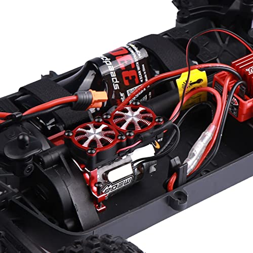 AIMROCK Aluminum 36mm-40mm RC Motor Heatsink w/Double Cooling Fans for 1/10 TRX4 SCX10 RC Crawler (Red)