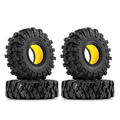 INJORA 63 * 21mm 1.0" Kraken Claw Tires & Silicone Rubber Inserts (T1007)