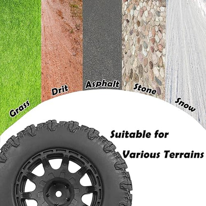 12mm Hex RC Wheels and Tires 2.8 RC Tires 1/10 Scale RC Truck Tires Wheels for Traxxas Rustler Stampede Hoss 2wd 4x4 vxl Tires Wheels Arrma Redcat RIAARIO AMORIL Tires Wheels Preglued 4PCS