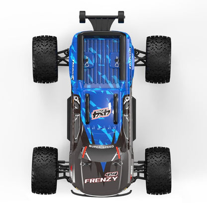 1/12 Brushless RC Cars for Adults, RC Trucks 4x4 Offroad Waterproof, Electric Powered High Speed Remote Control Car, Fast Extreme All Terrain RC Truggy with 3S Battery for Snow Sand - style: Metallic Blue