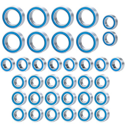 MORLORDY 36Pcs RC Complete Sealed Bearings Kit Wheel Hubs Kit for 1/16 Mini Slash E-Revo Rally RC Truck Upgrade Parts