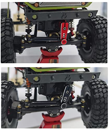 VICRAZZE Servo Horn Aluminum Servo Arm for Axial SCX24 (fit for Stock Servo) for 90081 1/24 RC Car servo AS-1 AXI31619 Black+Red(2pcs)