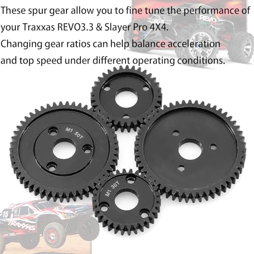 M1 Spur Gear 1.0 Metric Pitch 42-Tooth, 30T 32T 34T 36T 38T 40T 42T 44T 46T 48T 50T 52T Spur Gear Mod 1 for TRAXXAS Slayer Pro 4X4 Revo 3.3 ARRMA HPI HOBAO LOSI, Hardened Steel Upgrade Part Gear (42T) - size: 42T