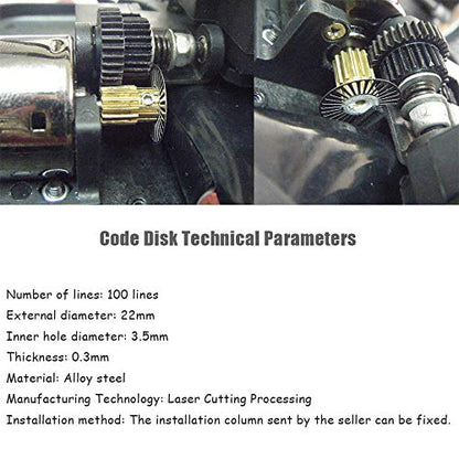 Ximimark 2Pcs Photoelectric Speed Sensor Encoder Coded Disc Code Wheel for Smart Car C B D E Models