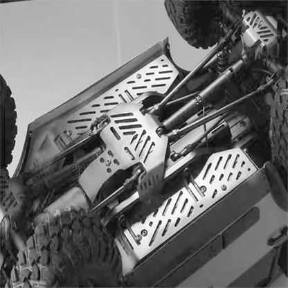 RC Chassis Armor Set, Stainless Steel Chassis Armor Protector Skid Plate Guard Plate Replacemet for Traxxas TRX4 1/10 RC Crawler