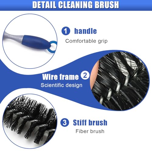 Long Handle Car Engine Cleaning Brush, Hard Bristle Automotive Wash Brushes, Flexible Bendable Vehicle Detailing Brush for Car Radiator Dryer Vent, Engine Oil Residue (1PC) - size: 1PC