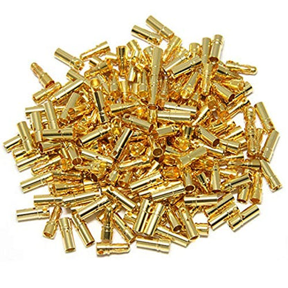 6Pack 7.87" 14AWG 3.5mm Gold Bullet Connector 3.5 Banana Plug Extension Cable Male Female Wire & 20 Pairs 3.5mm Male & Female Gold Banana Plug Bullet Connector Plug