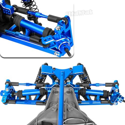 Drive Shaft Axles Upgrades Part for 1/10 Slash 4X4 VXL/Rustler 4X4 VXL/Stampede 4WD VXL,RC Steel #45 Front & Rear 4Pcs Driveshafts CVD w/Hex Hops Up,Navy Blue - color: Navy Blue - (Axles)