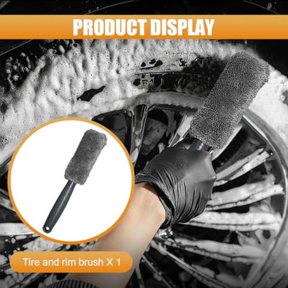 11 in 1 Car Wash Kit, Car Interior Detailing Kit, Auto Cleaning Tool for Window Vent Glass Dashboard, Includes Microfiber Towel, Applicator Pad, Wash Mitt, Vent Shutter Tire Brush (11PCS) - size: 11PCS