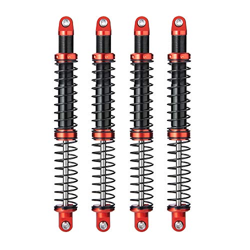 Que-T 4pcs Metal Shock Absorber Damper for 1/10 RC Crawler Car SCX10 D90 TRX4 TRX6 (125mm) - size: 125mm