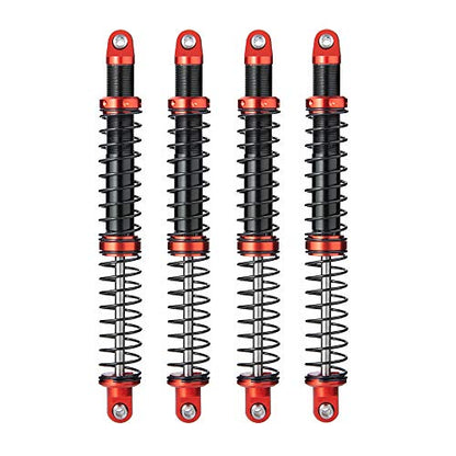 Que-T 4pcs Metal Shock Absorber Damper for 1/10 RC Crawler Car SCX10 D90 TRX4 TRX6 (125mm) - size: 125mm