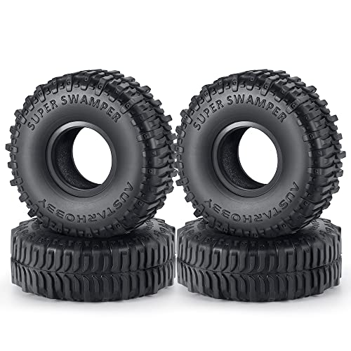 4PCS Rubber Micro 1" RC Wheel Tires 62mm for All 1/24th Axial SCX24 Deadbolt,C10,JLU CRC,Bronco RC Crawler Truck Car - color: A Style