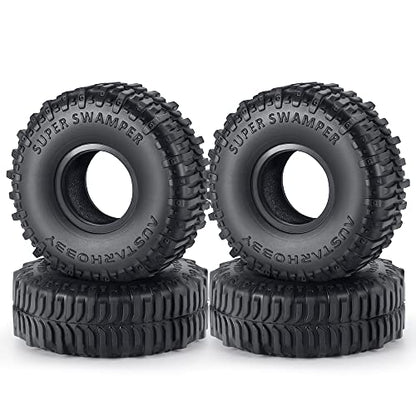 4PCS Rubber Micro 1" RC Wheel Tires 62mm for All 1/24th Axial SCX24 Deadbolt,C10,JLU CRC,Bronco RC Crawler Truck Car - color: A Style