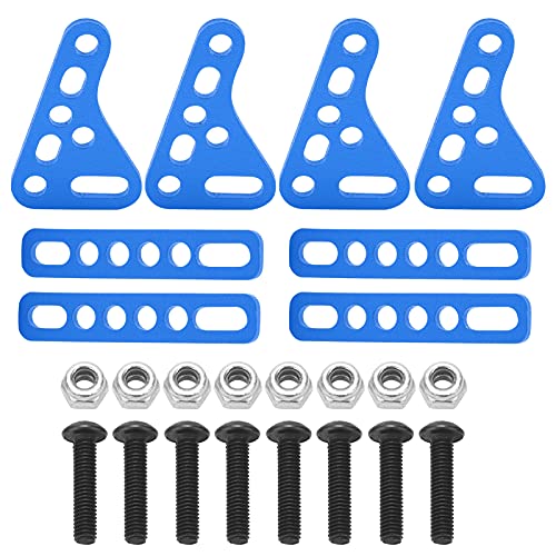 Aluminum Alloy RC Shock Strut Damper Bracket Mount, Metal Suspension Bracket for 1/8 1/10 1/12 1/16 RC Cars, Adjustable Height and Angle Damper Mount for Off - Road Buggy (blue) - color: blue