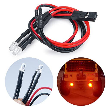 RC-Hub Metal Front & Rear Bumper Set with LED Lights for 1/24 Axial Scx24 AXI00002 Deadbolt RC Crawler Car