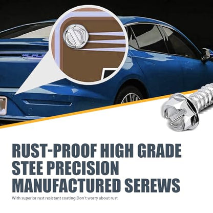 8 PCS License Plate Screw Kit, 304 Stainless Steel Bolt Fasteners, Hex Head Screws Rust-Proof Frame Accessories, Universal for Most Cars (Silver)