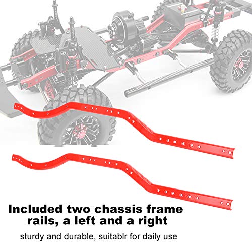 Universal Steel Chassis Frame Rails for AXIAL SCX10 RC Crawler - Red Color Set
