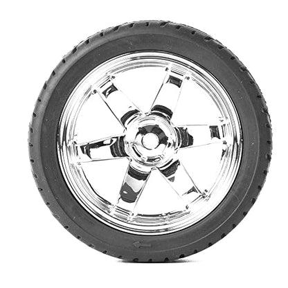 4PCS RC Car Rubber Tires and Plastic Wheels Rims Compatible with 1/10 Scale On Road Touring Racing Flat Drift Car for HSP HPI Tamiya(Silver) - color: Silver