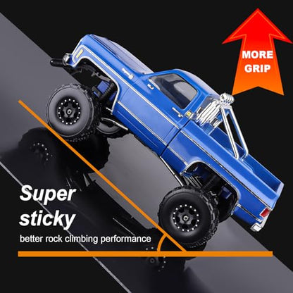 HobbyPark 1.0 Beadlock Wheels and 1.0 Sticky Tires 62x21mm Soft Mud Tires for 1/24 RC Crawler Car Compatible with AX24 SCX24 FCX24 Enduro24, Set of 4 (5 Spoke Rims) - style: 5 Spoke Rims