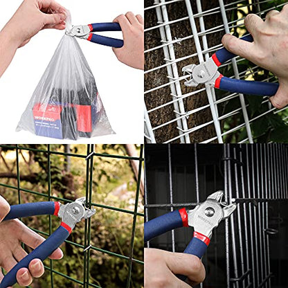 WORKPRO Hog Ring Pliers with 500 Pcs 3/4" Hog Rings | Galvanized Steel Hog Rings, For Furniture Upholstery, Auto Upholstery, Plastic Meat & Sausage Casings - style: Flat Hog Ring Pliers Set