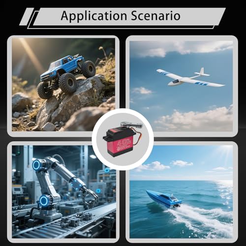 2Pcs 40KG Digital RC Servo with 25T Servo Arm, DS3240MG Full Metal Gear High Torque Steering RC Servo for 1:8 1:10 Scale RC Cars Crawlers Buggy Trucks Airplane Control Angle 180°