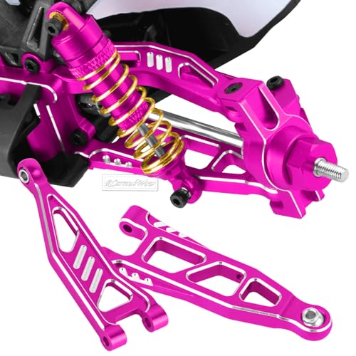 RC Upgrades Part for 1/18 Granite GROM MEGA 380,Front Rear Shock Absorber,Driveshafts CVD,Suspension Arms,Front Steering Block Knuckles & C-Hubs Caster Blocks & Rear Hubs,Pink - color: Pink(1set)