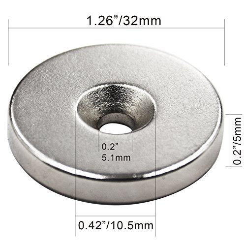 LOVIMAG Strong Magnets 1.26inch x 0.2inch Rare Earth Neodymium Heavy Duty | 8 Pack Epoxy Coated Disc Countersunk Magnet Cabinets Door Catch for Fridge, Kitchen Room Refrigerator Drawer Locker, Silver - color: Silver