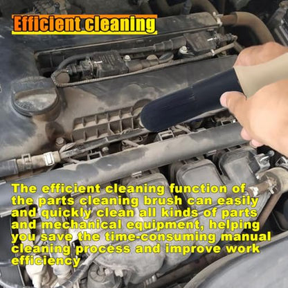 Car Parts Washer Brush, Bullet Head Parts Cleaning Brush for Cleaning Car Interior Exterior, Engine Parts, Wheel Bearing, Boats, Household Grime (Beige) - color: Beige