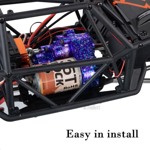 RC Transmission Gearbox Upgrades Part for 1/10 SCX10 AXI03004 Capra 1.9 UTB,Aluminum Complete Transmission Case Hops Up,Purple Colorful - color: Purple Colorful-(rc Upgrades Part）