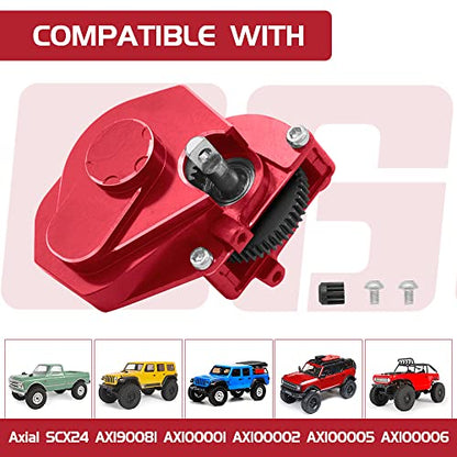 OGRC Aluminum SCX24 Transmission Complete Gearbox Upgrade Parts | SCX24 Asembled Transmission Case with Steel Gears for Axial 1/24 RC Crawler
