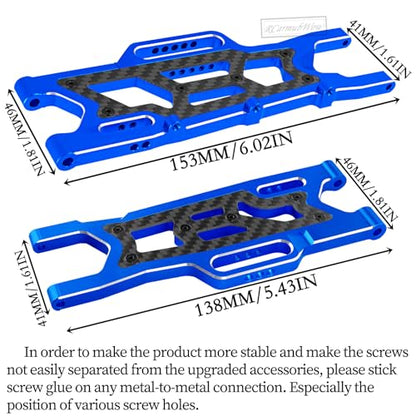 RC Alloy Suspension Arms Upgrades Part for 1/10 Outcast 4x4 4S V2 BLX,Kraton 4x4 4S V2 BLX,Front Rear A Arms Suspension Arms Hops Up,Replace ARA330711 ARA330710,Navy Blue - color: Navy Blue(4pcs)