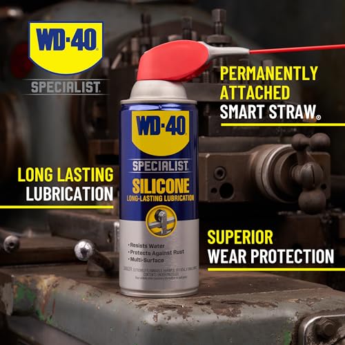 WD-40 Specialist Silicone Lubricant, New Bigger Can, 13.3 OZ [1-Pack] | Safe on Rubber and Vinyl, Dry Finish Attracts No Dirt, Reduces Friction and Wear for Window Tracks and Cables - size: 1-Pack, style: 13.3 Oz